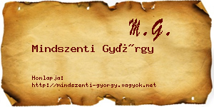 Mindszenti György névjegykártya